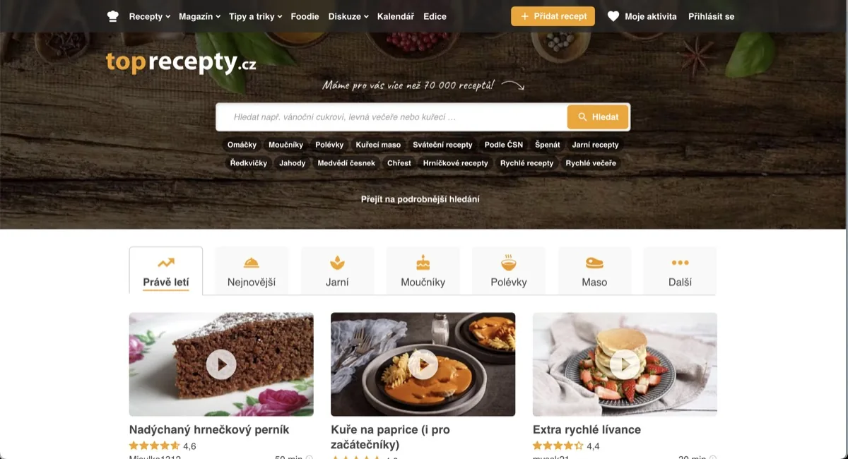 Top recepty web